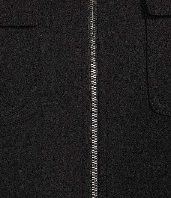 Calvin Klein Scuba Crepe Zip Front Utility Crop Jacket Product Image