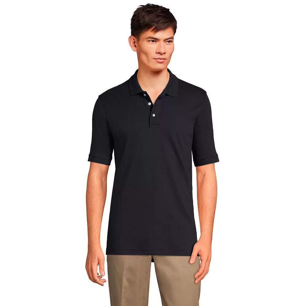 Men's Lands' End Short Sleeve Interlock Polo Shirt,  Product Image