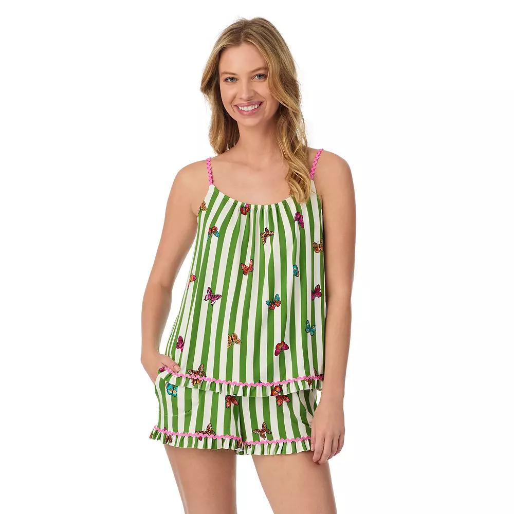 Women's Beauty Sleep Social 2-Piece Cozy Pajama Tank Top & Pajama Shorts Set, Size: XL, Flutter Away Product Image