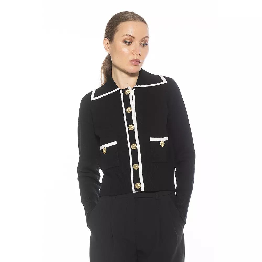 Women's ALEXIA ADMOR Mari Long Sleeve Button Detail Sweater Jacket,  Product Image