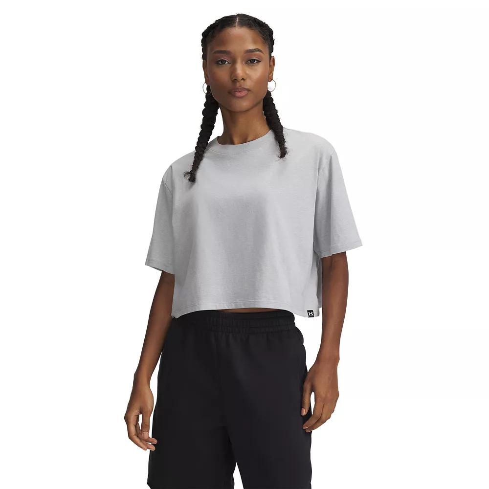 Women's Under Armour Rival Short Sleeve Cropped Tee,  Product Image