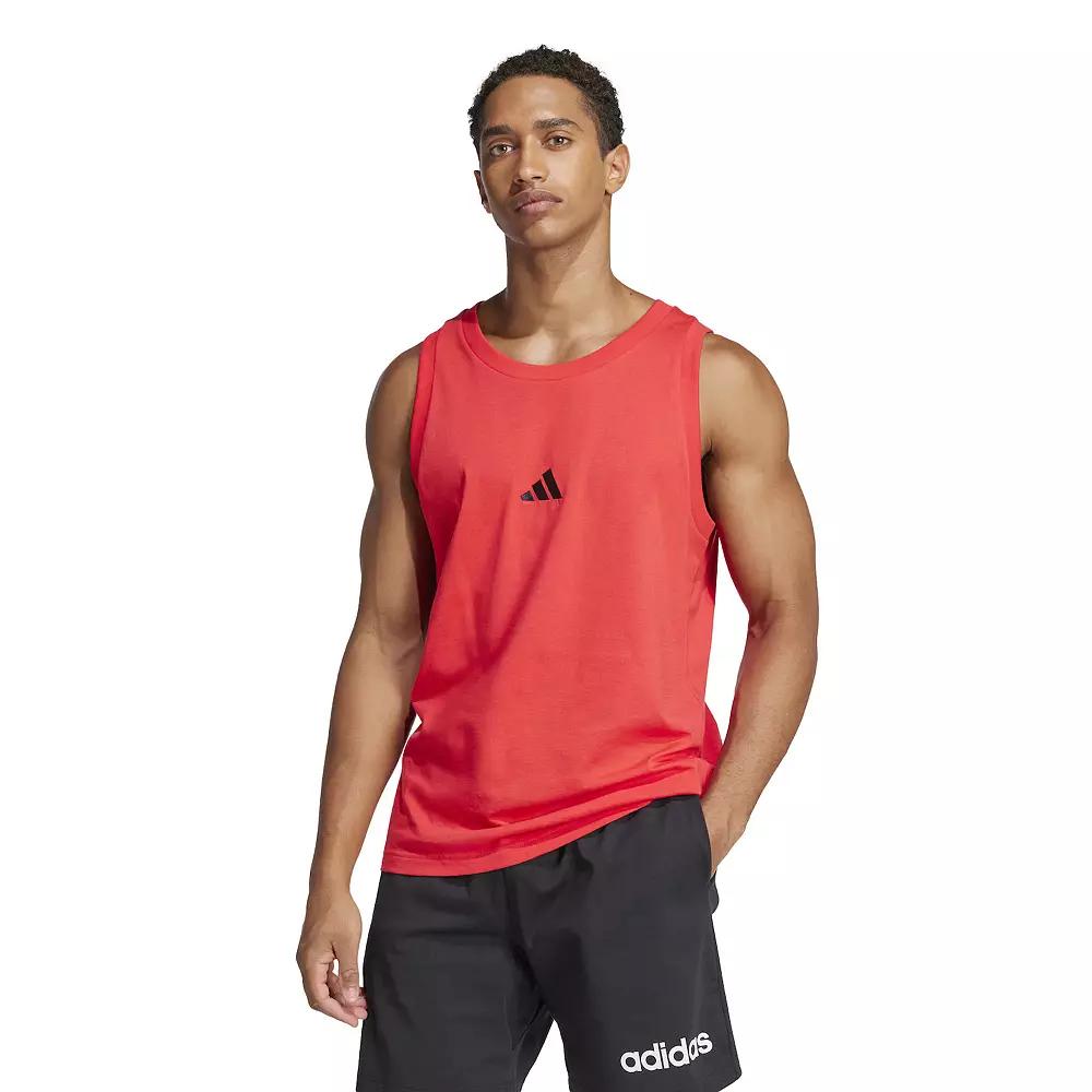 Men's adidas Essentials Small Logo Sportswear Tank Top, Size: XL, Pure Red Product Image
