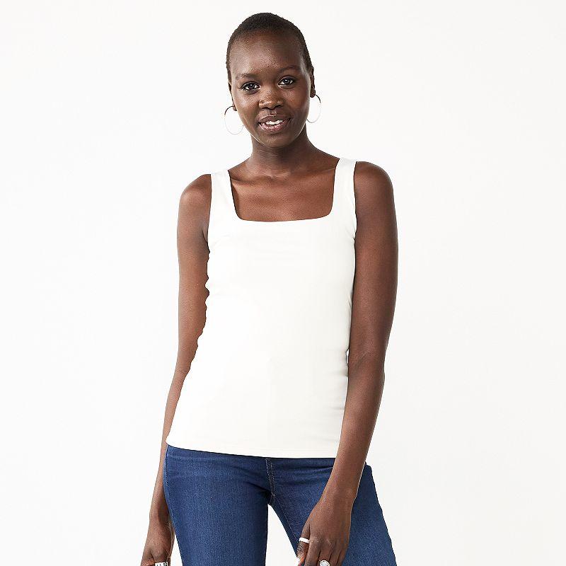 Women's Nine West Sculpt Squareneck Tank Top,  Product Image