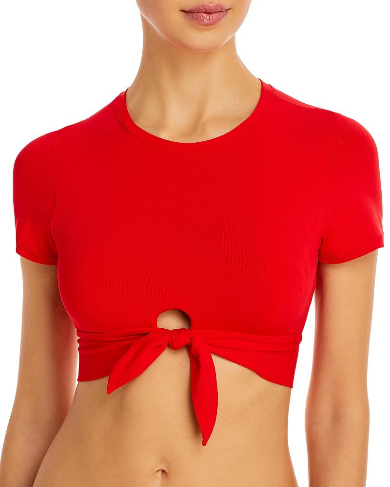 Robin Piccone Ava Solid Cropped T-Shirt Bikini Top Product Image