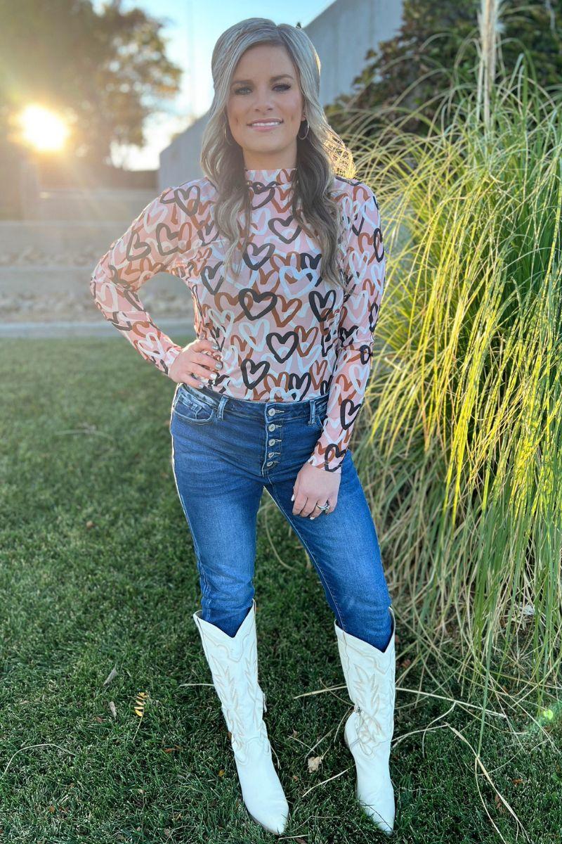 Sterling Kreek Cuter Than Cupid Mesh Top Product Image