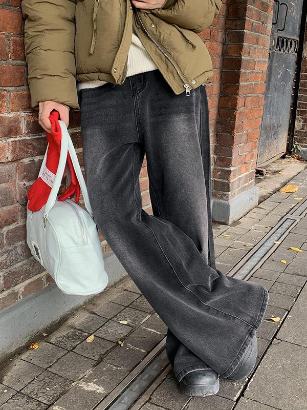 Vintage Black Wash Distressed Boyfriend Jeans Product Image