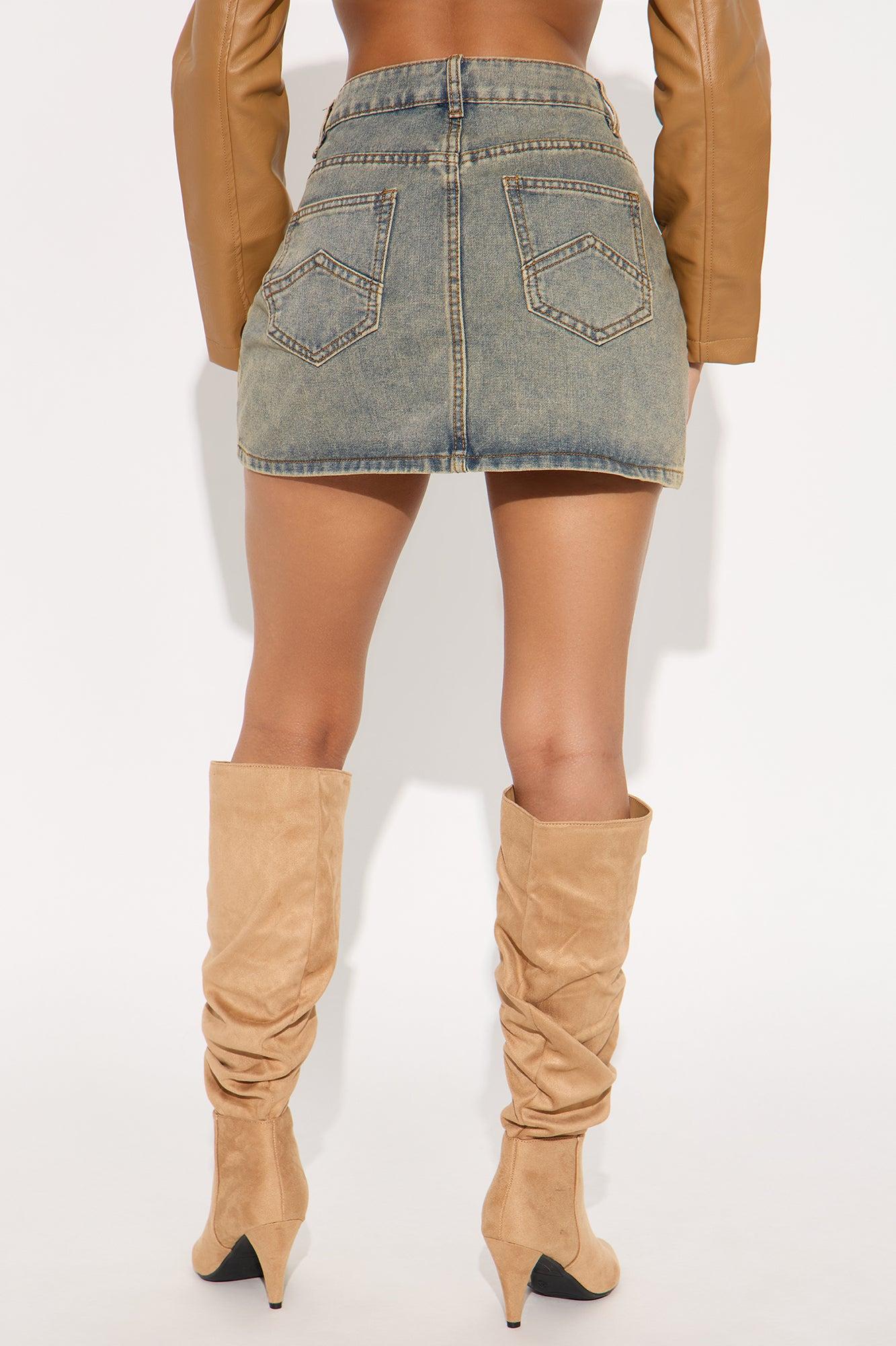 The Coolest Denim Mini Skirt - Vintage Wash Product Image