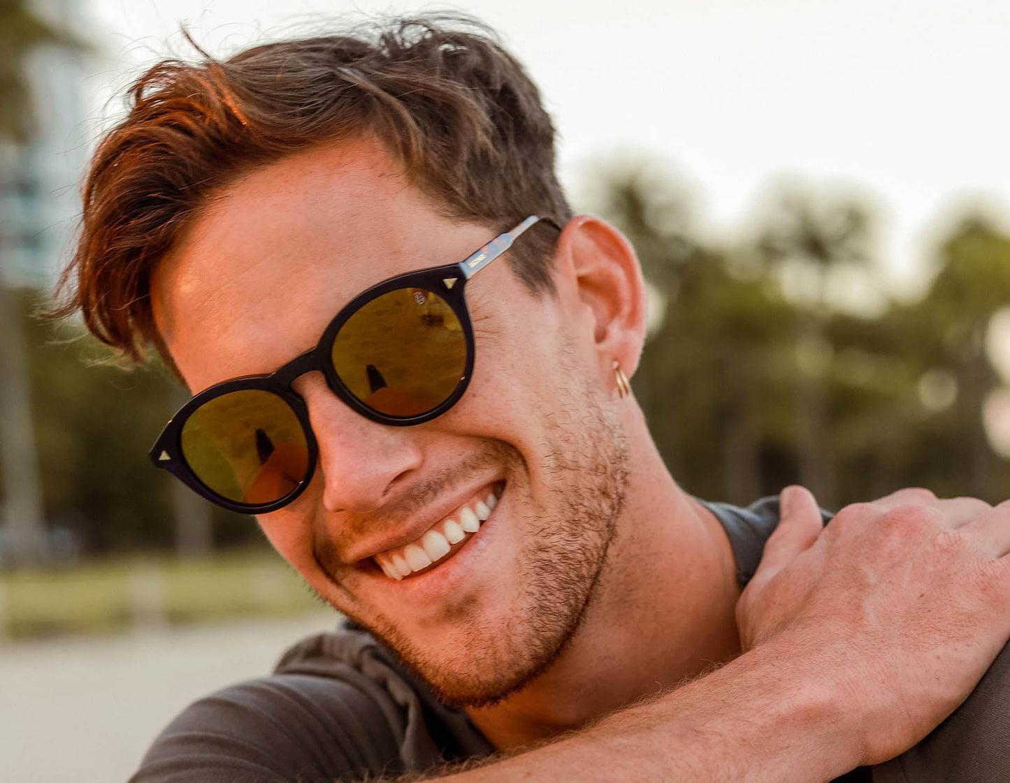 Biscayners Sunrise Navy Sunglasses Product Image