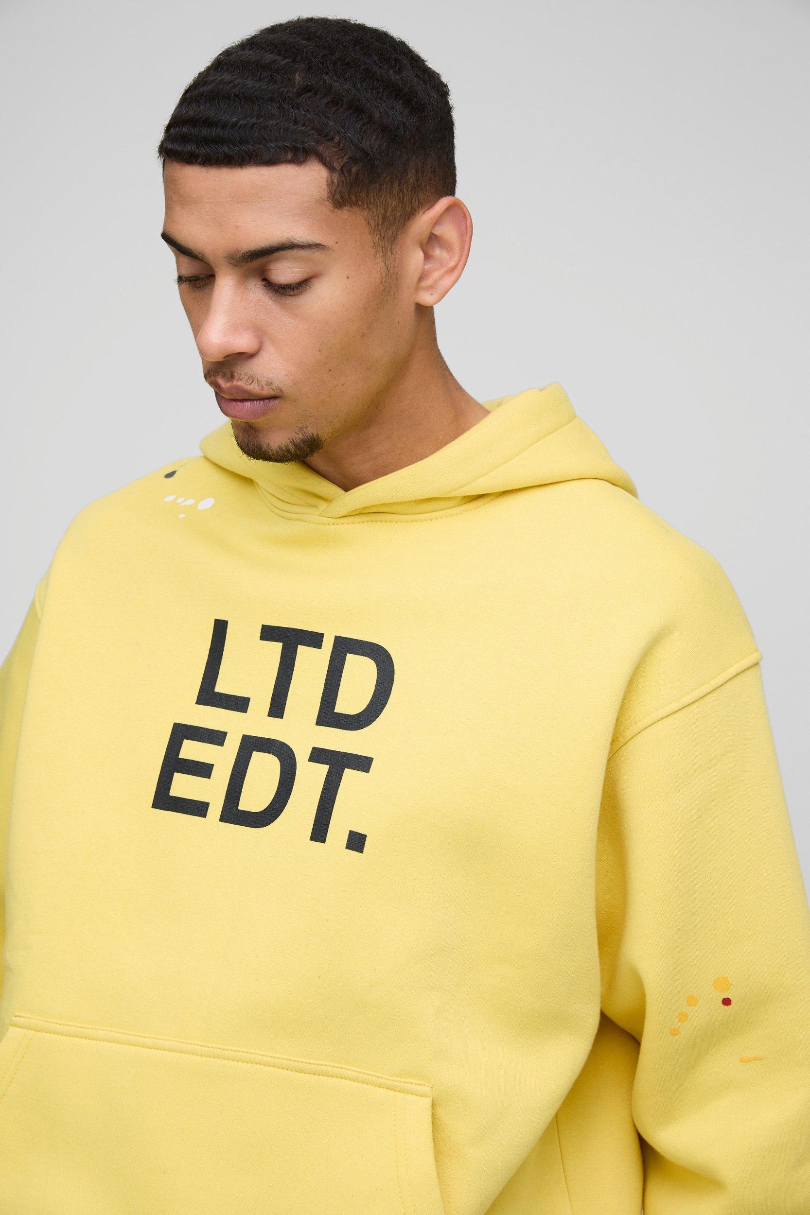 Oversized Paint Splatter Limited Edition Hoodie | boohooMAN USA Product Image