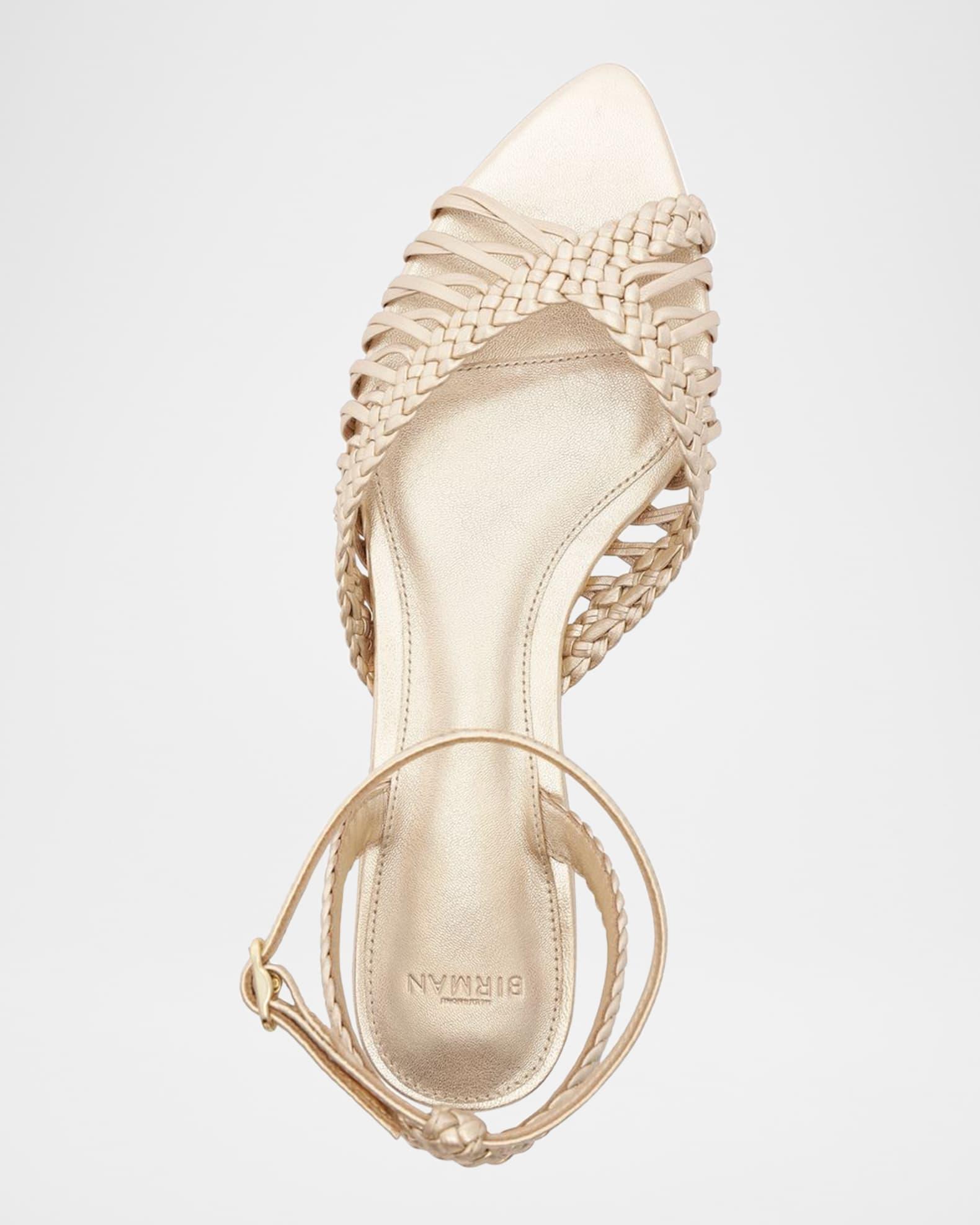 Agatha Braided Metallic Leather Flat Sandals Product Image