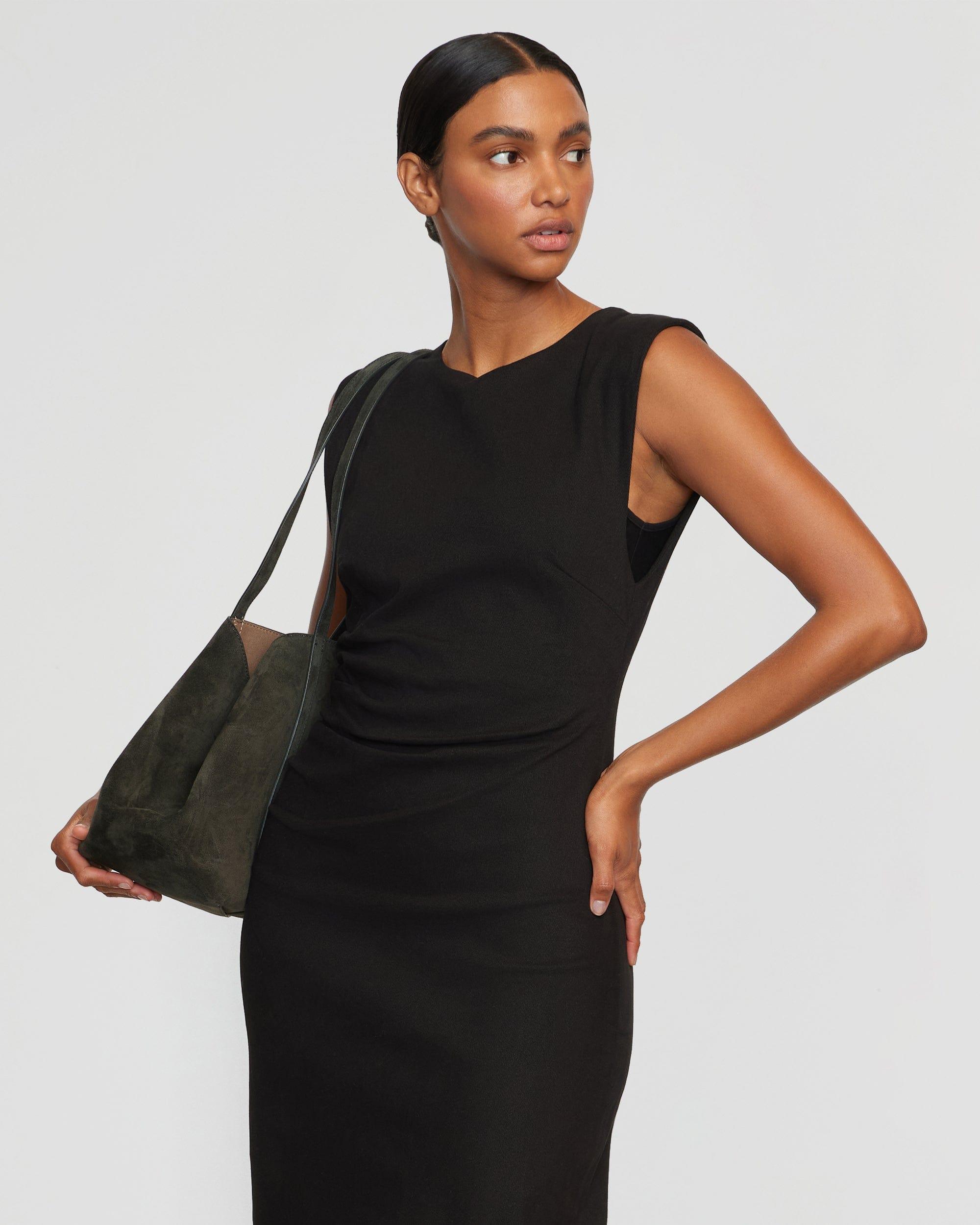 Iman Split-Hem Cotton Twill Dress Product Image