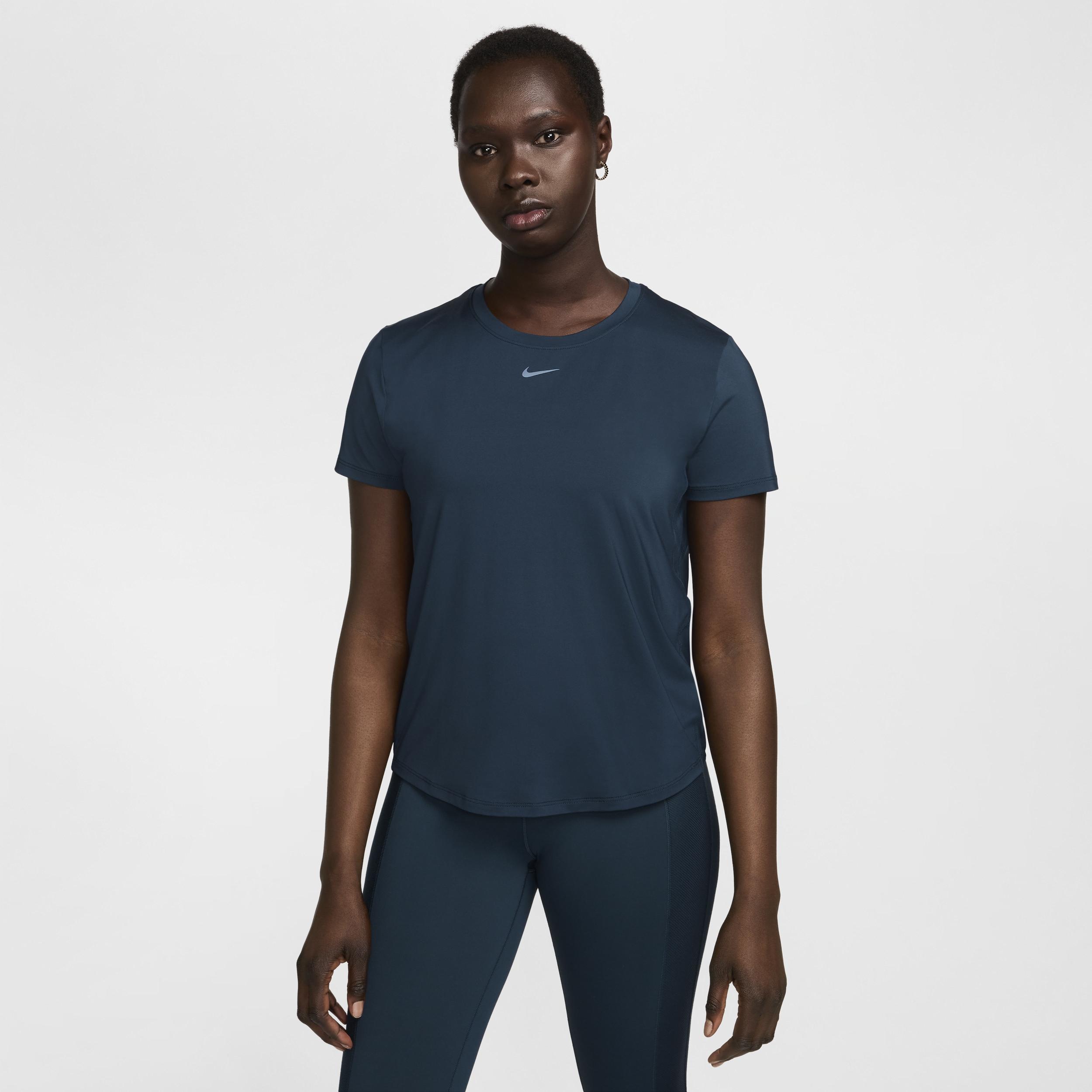 Nike Womens Nike One Classic DF SS Top - Womens Armory Navy/Black Product Image