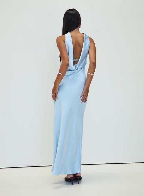 Legacies Strapless Maxi Dress Icy Blue Product Image