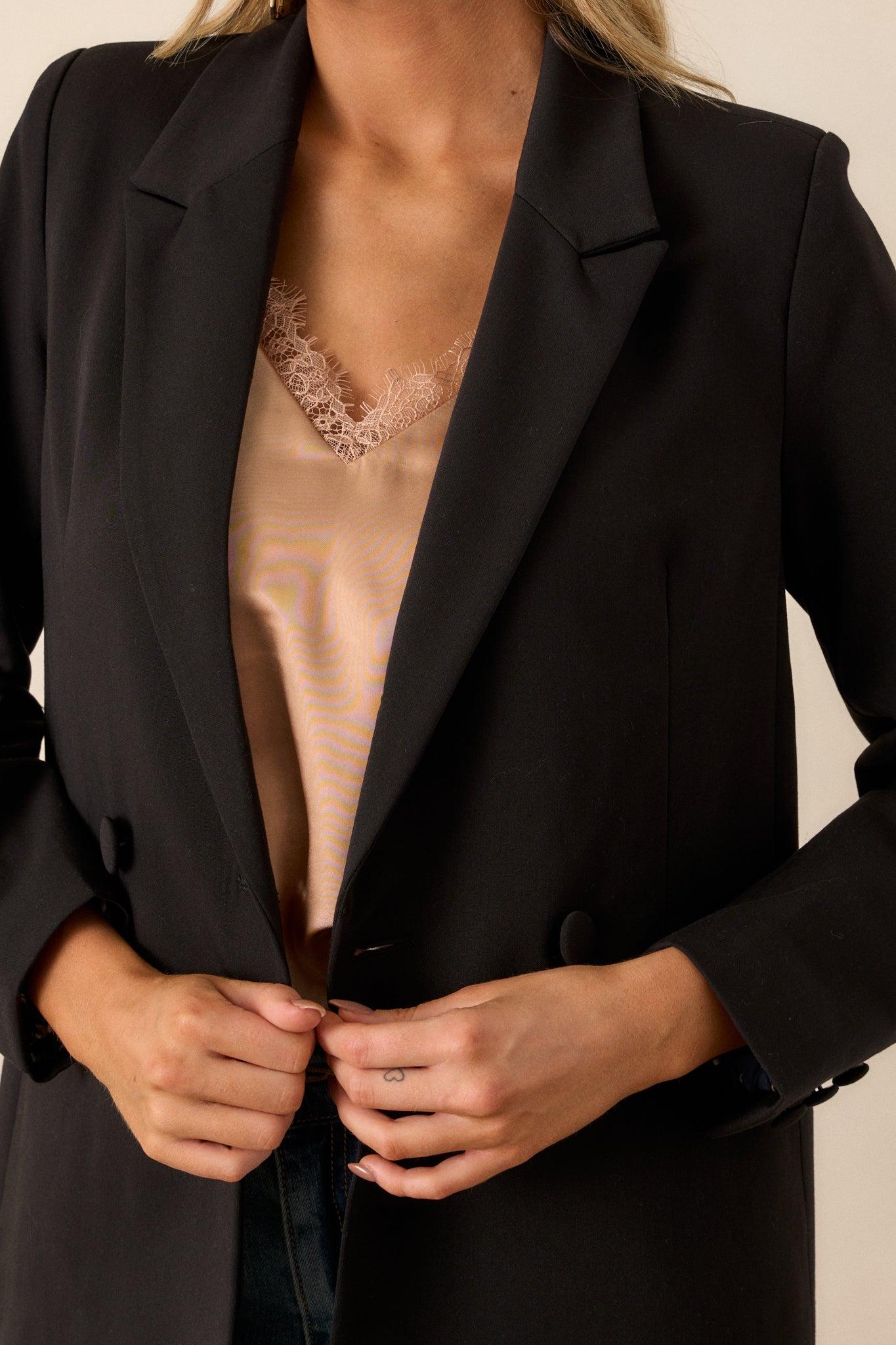 Down To Business Black Blazer Product Image