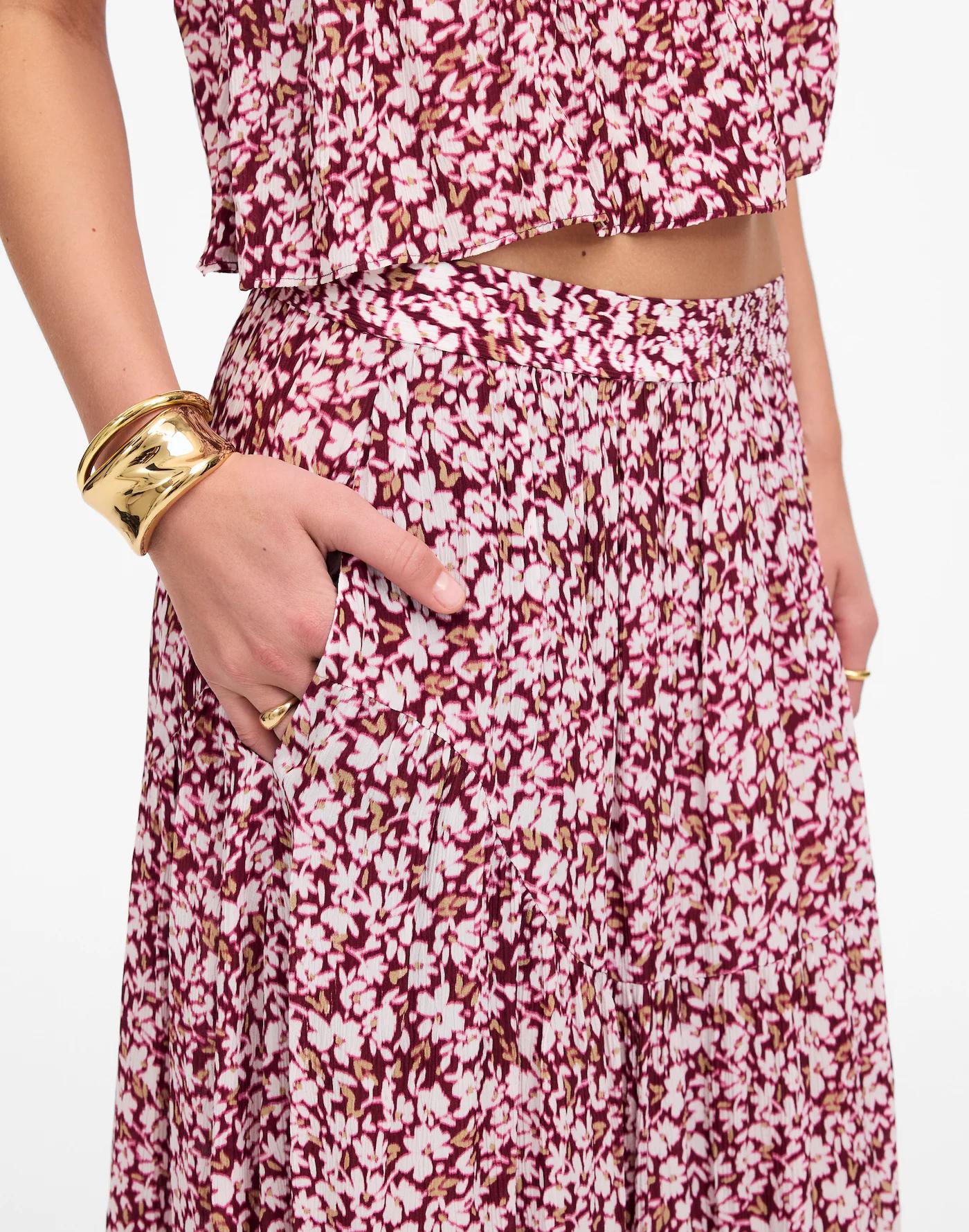 Shirred Maxi Skirt Product Image