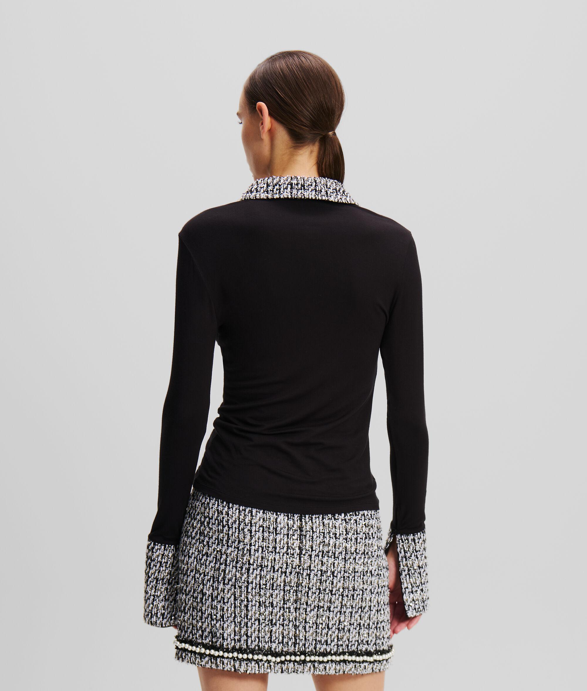 LONG-SLEEVED BOUCLÉ POLO SHIRT Product Image