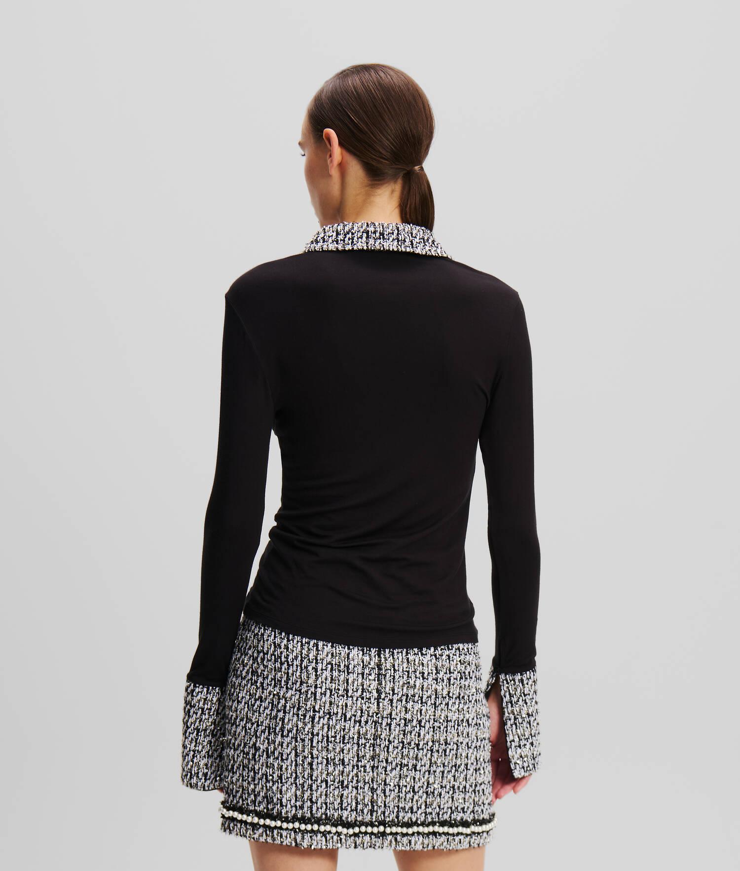 LONG-SLEEVED BOUCLÉ POLO SHIRT Product Image