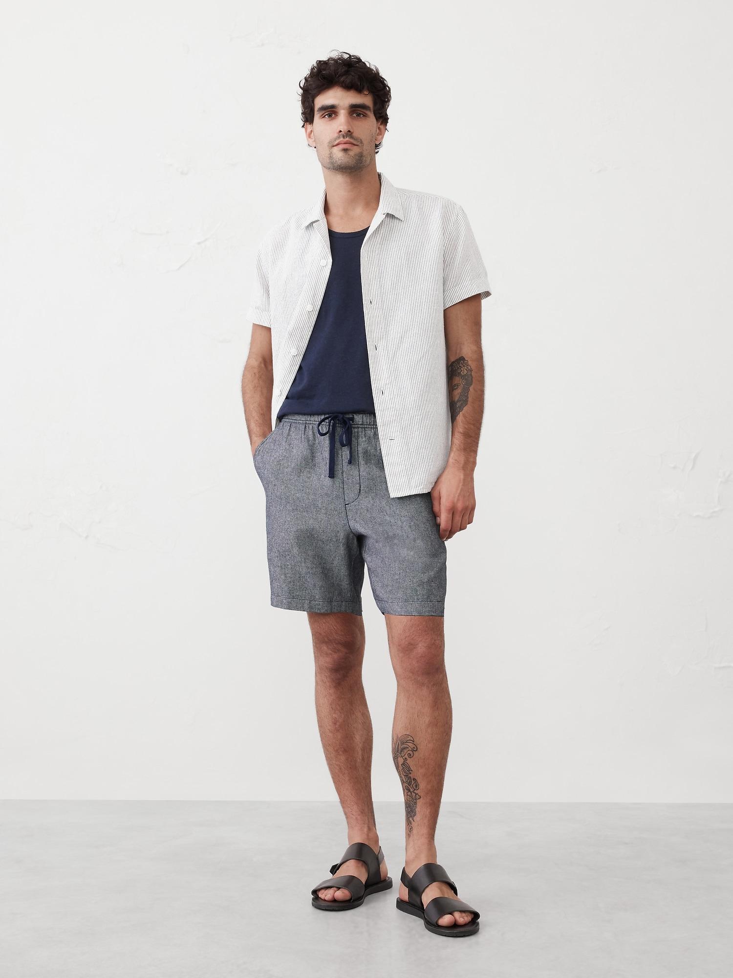 7" Linen-Blend Deck Short Product Image