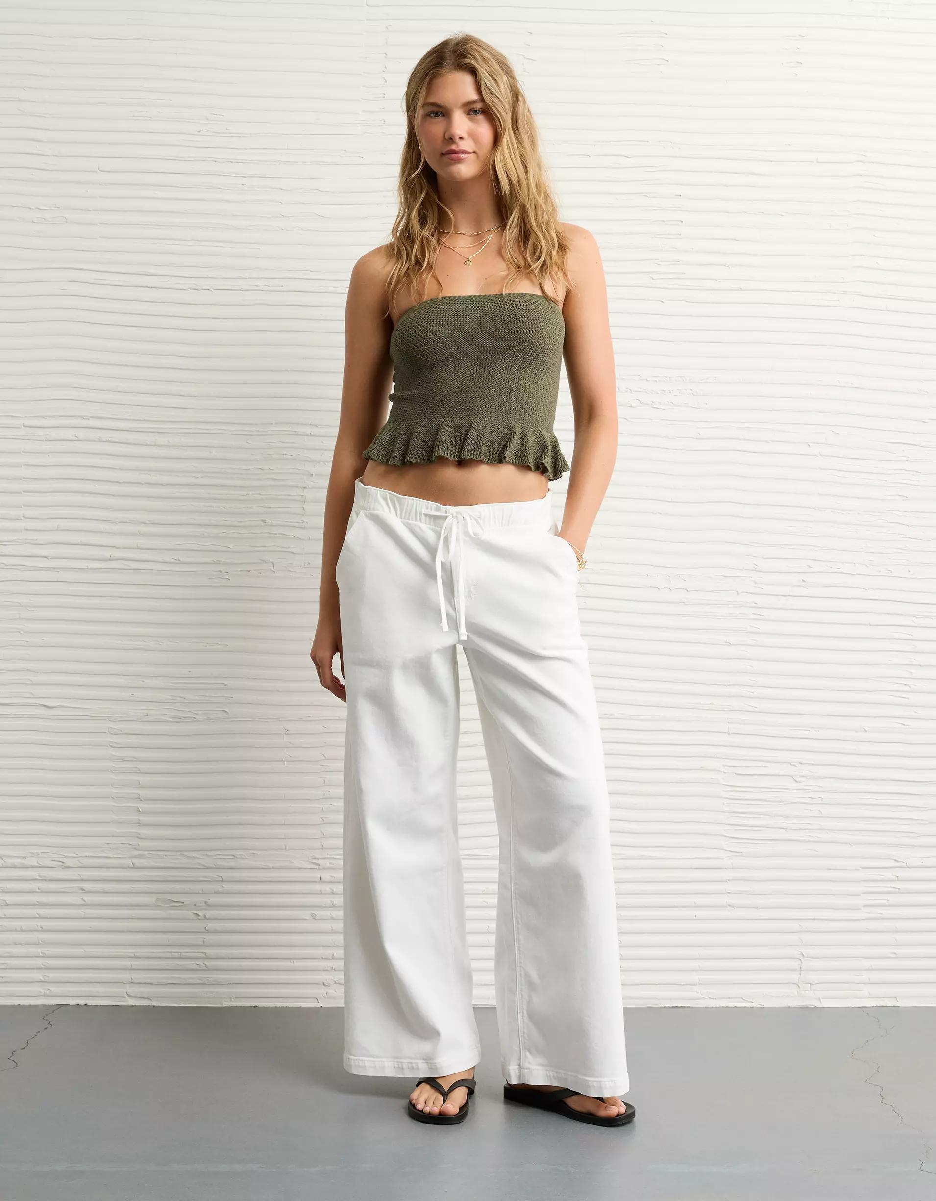 AE Cropped Peplum Sweater Tube Top Product Image