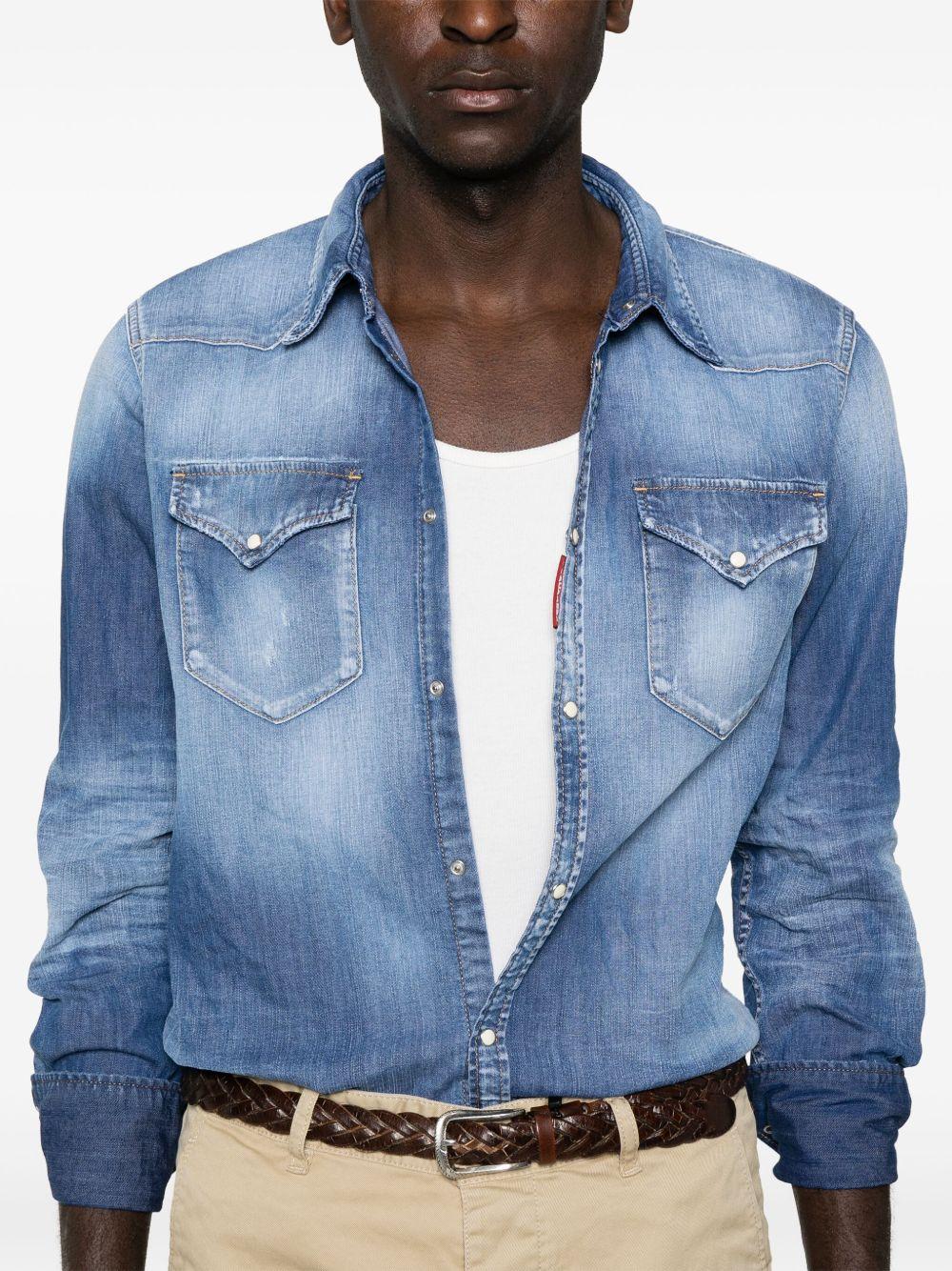 stonewashed denim shirt Product Image