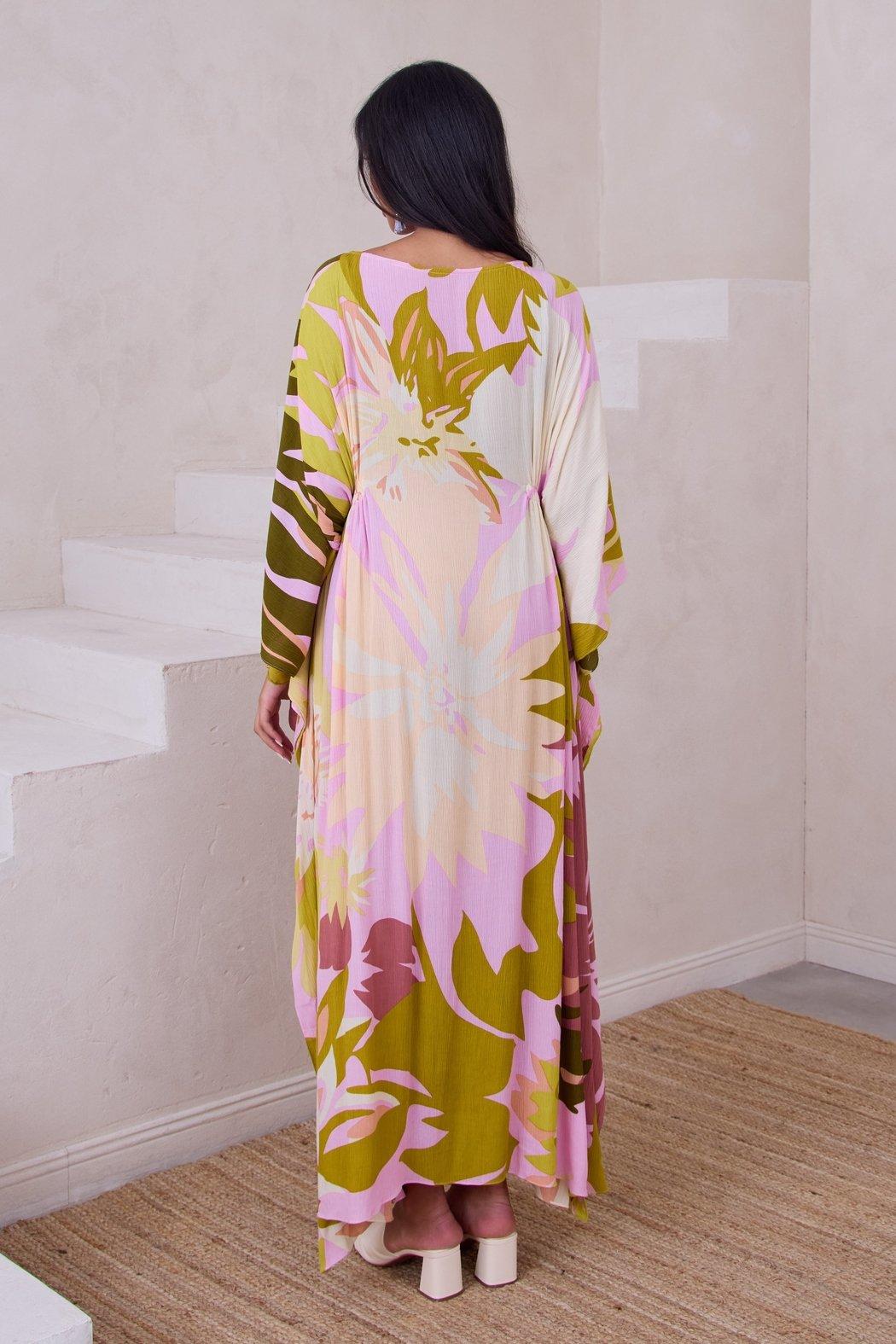 Multicolor Floral Kaftan Maxi Product Image