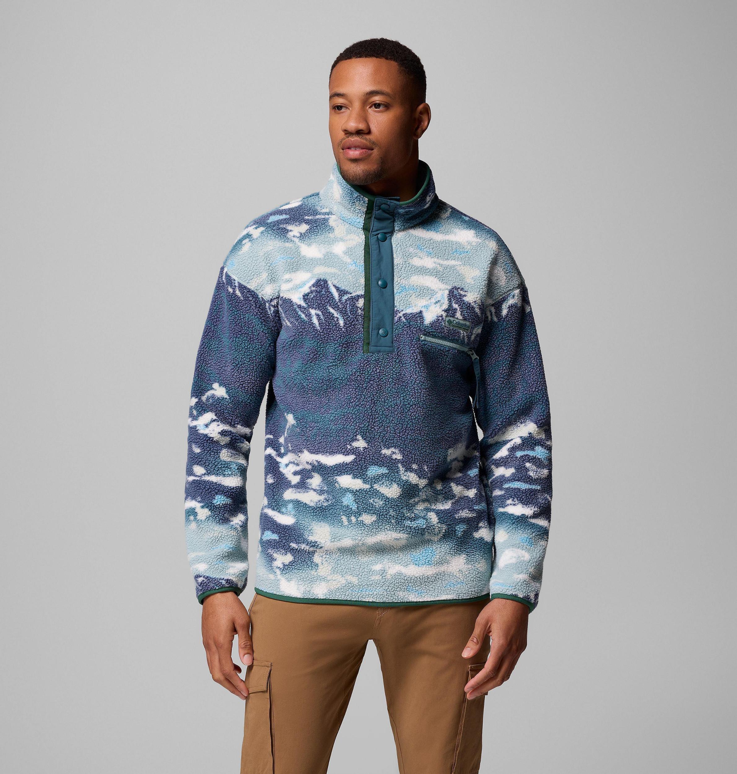 Columbia Mens Helvetia II Printed Half Snap Printed Fleece Pullover- Product Image