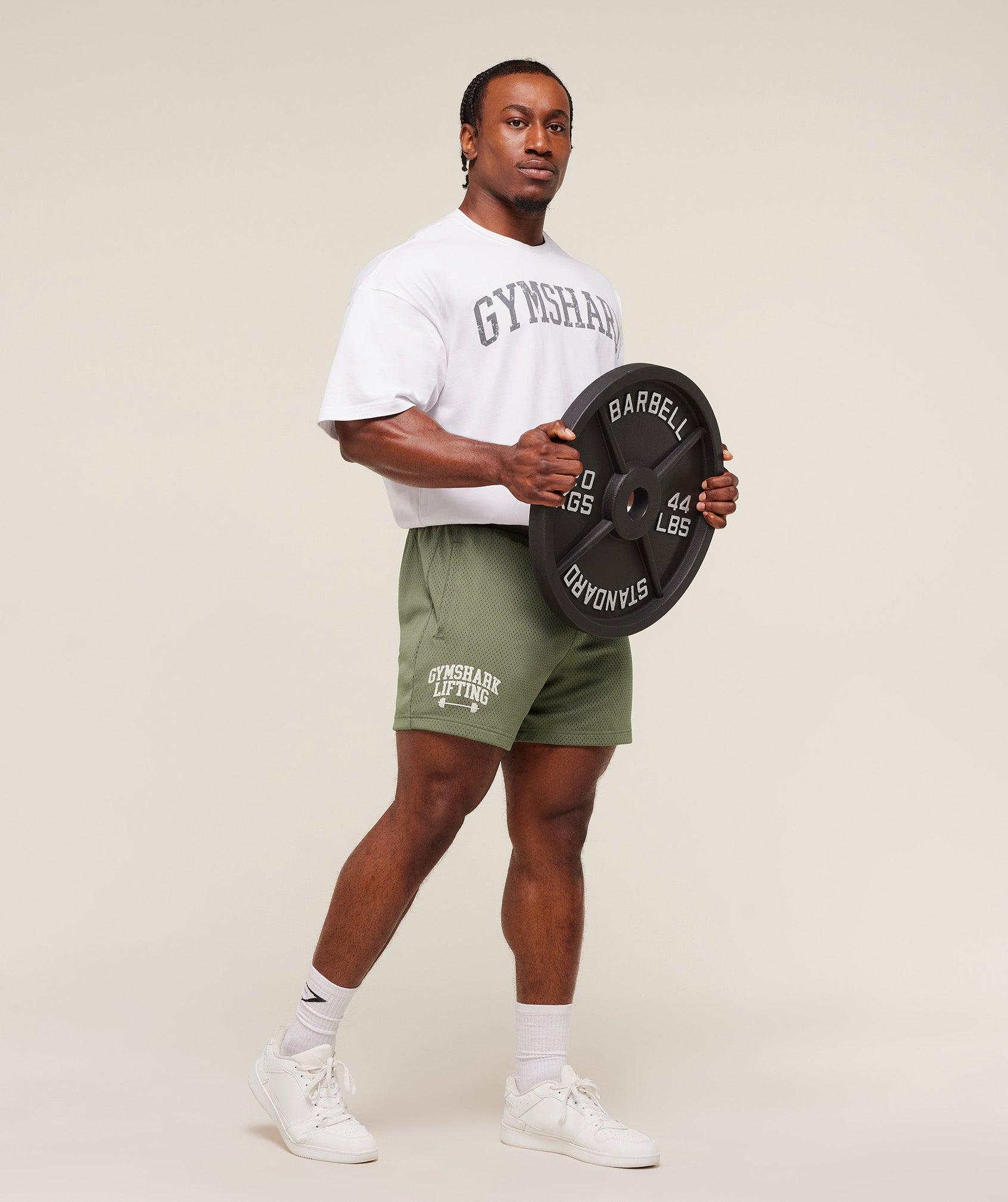 Gymshark Gymshark Lifting Barbell Mesh 5" Short - Base Green Male Product Image