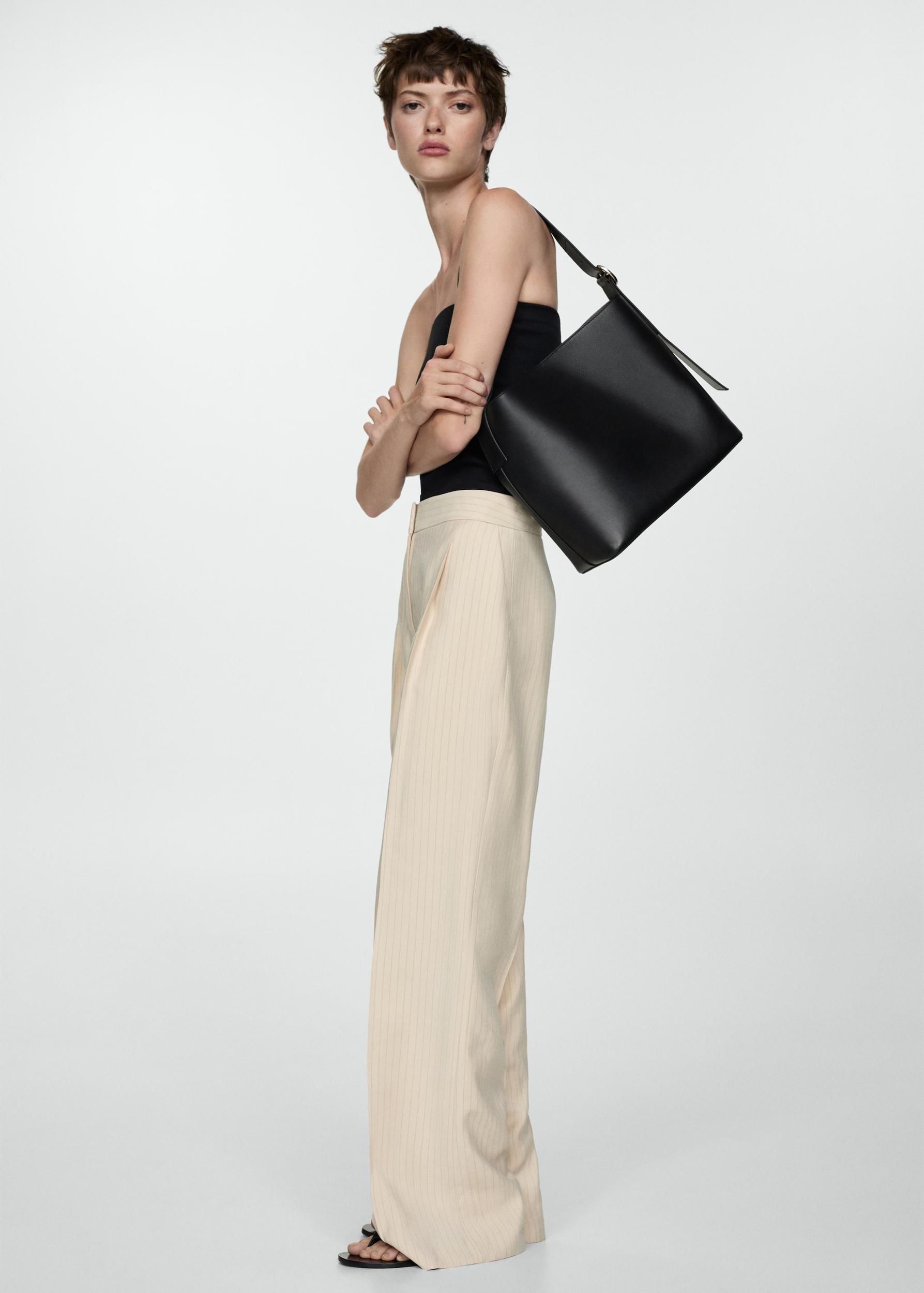 Leather shopper bag - Women | MANGO USA Product Image