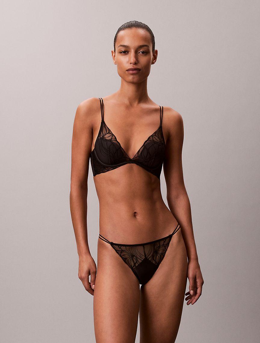 CK Black Floral Lace Bikini Product Image