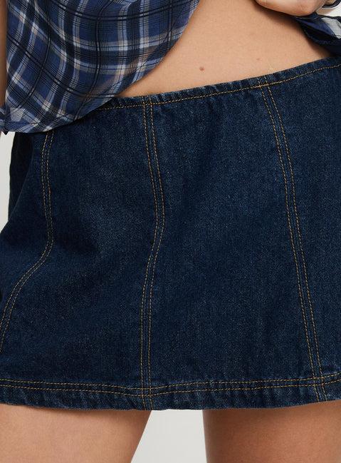 Lemoni Skort Denim Mid Wash Tall Product Image