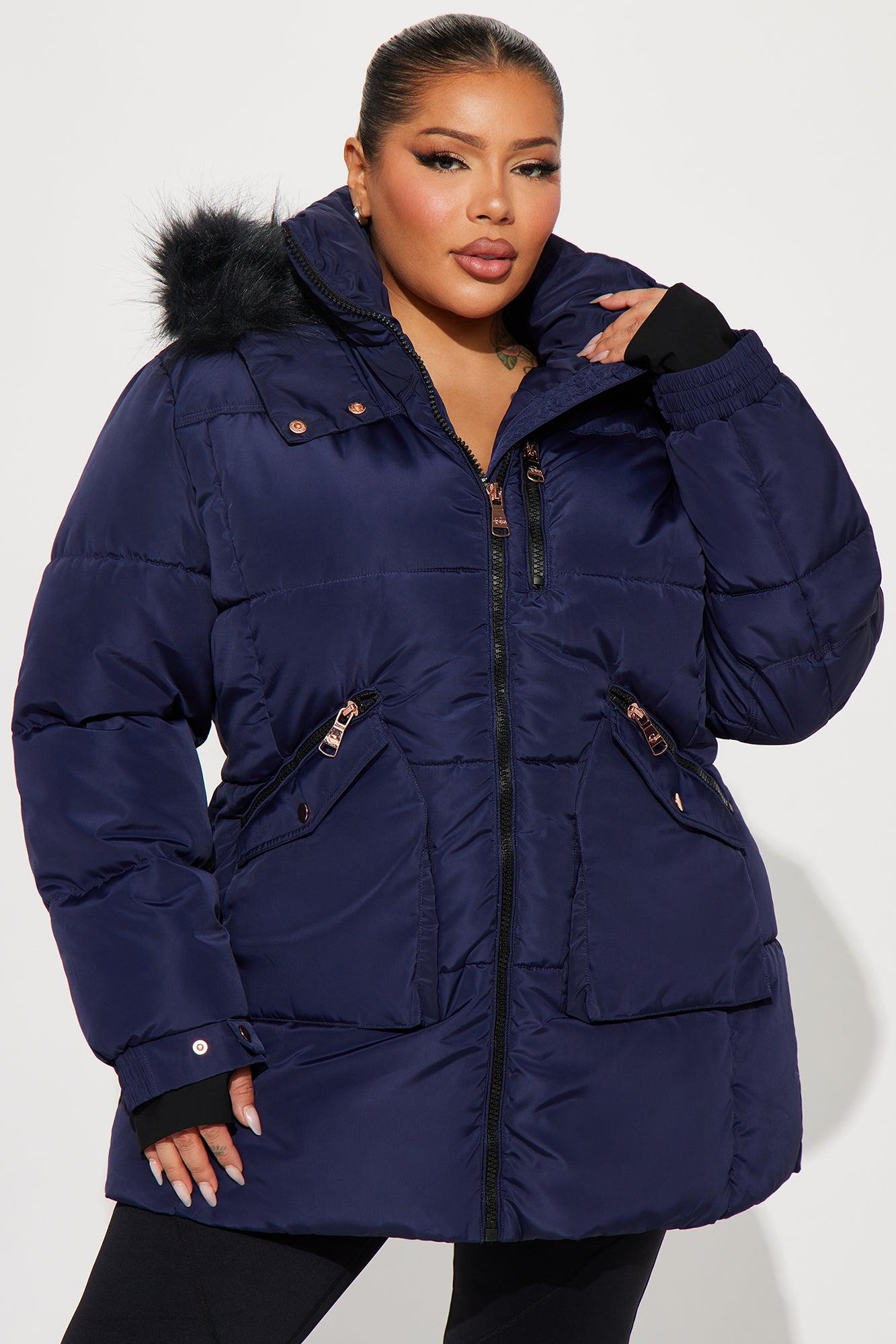 Cold Feelings Puffer Jacket - Navy Product Image