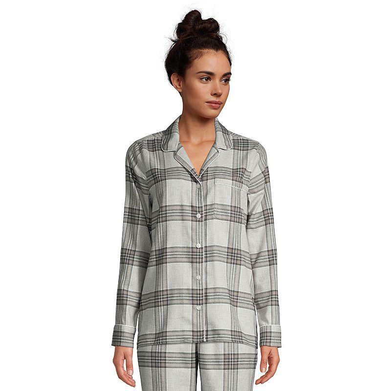 Women's Lands' End Long Sleeve Flannel Pajama Top,  Product Image