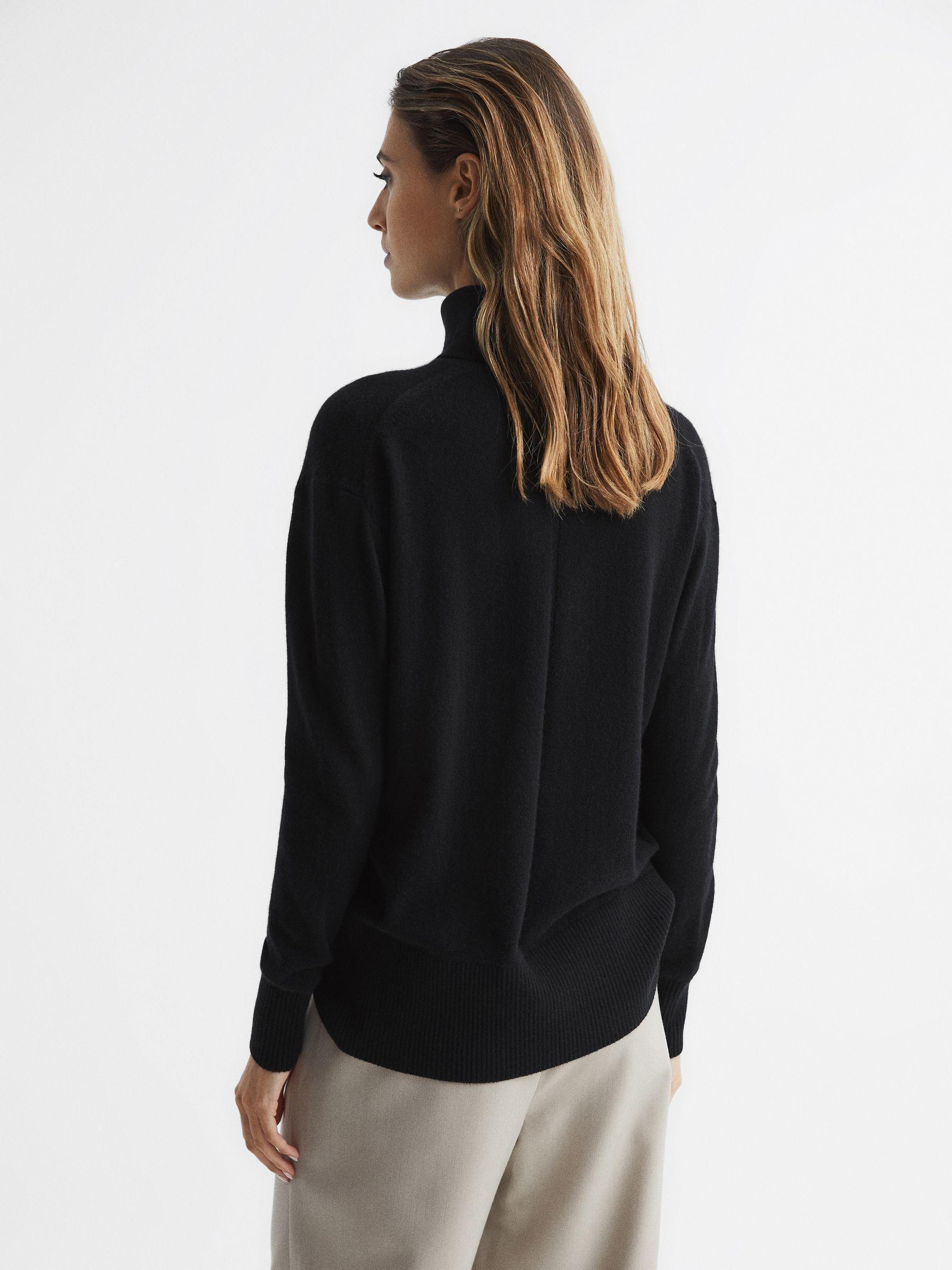 Cashmere Roll Neck Jumper in Black Product Image