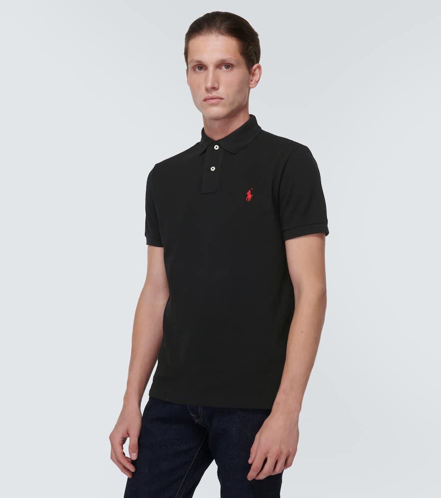 POLO RALPH LAUREN Black Polo Shirt With Classic Collar And Pony Embroidery On The Front In Cotton Man Product Image