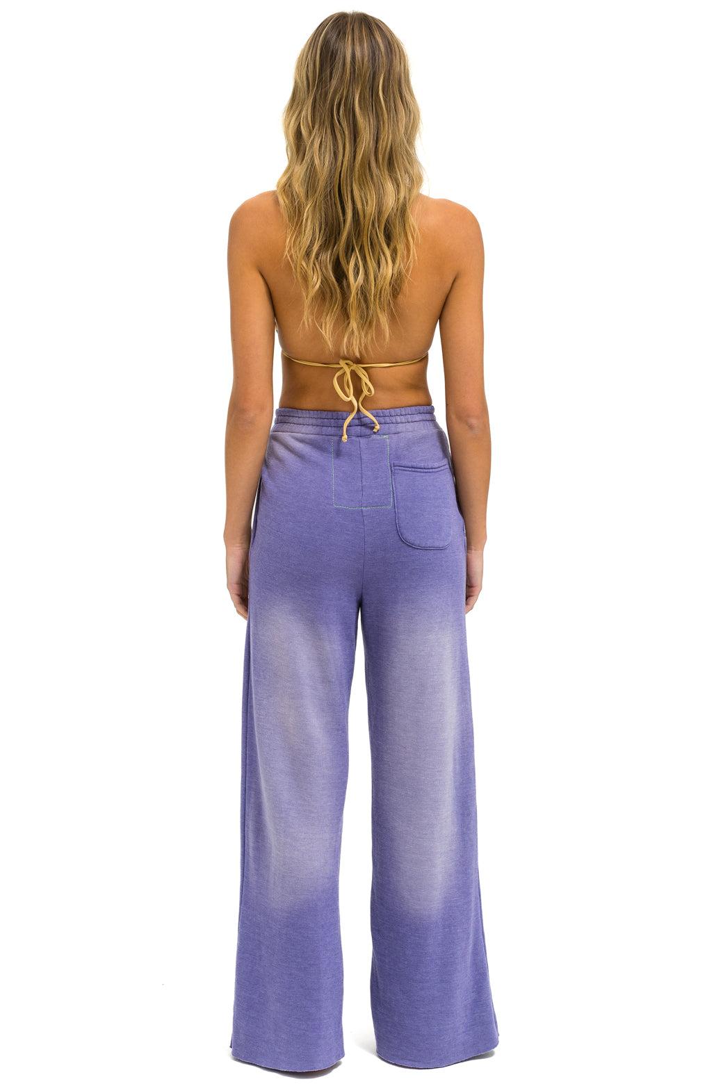 BOLT STITCH WIDE LEG POCKET SWEATPANTS - FADED GRAPE Female Product Image