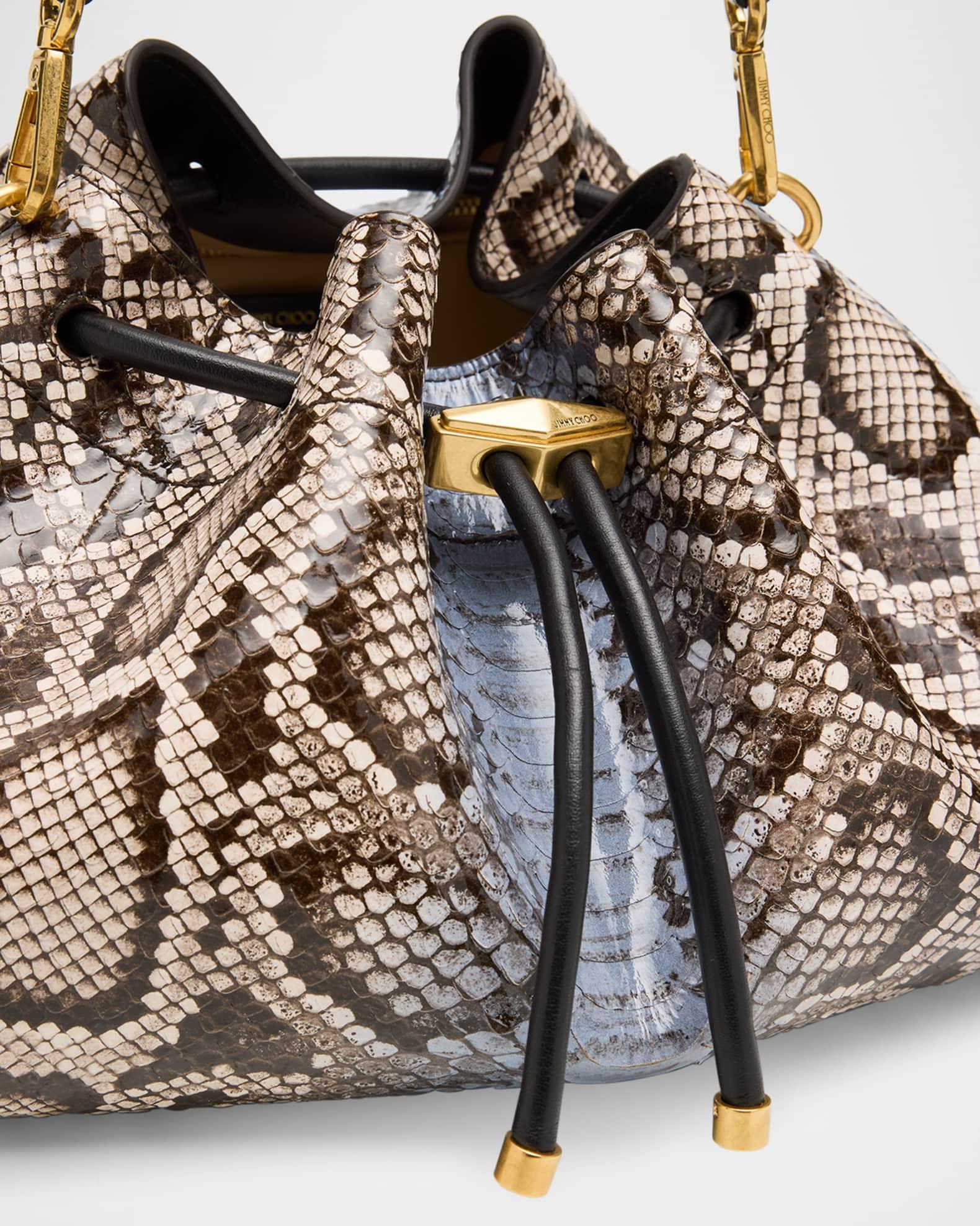 Bon Bon Python-Print Leather Bucket Bag Product Image