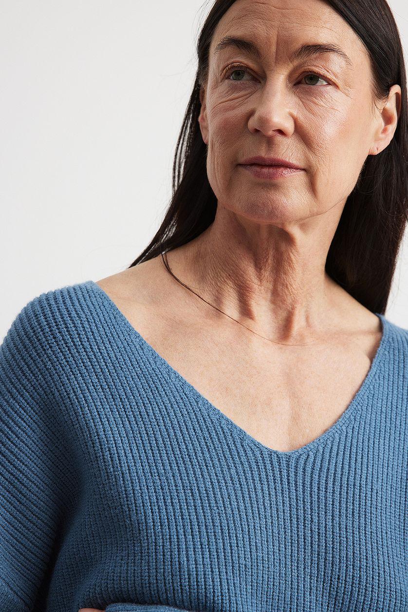 V-neck Knitted Sweater Product Image