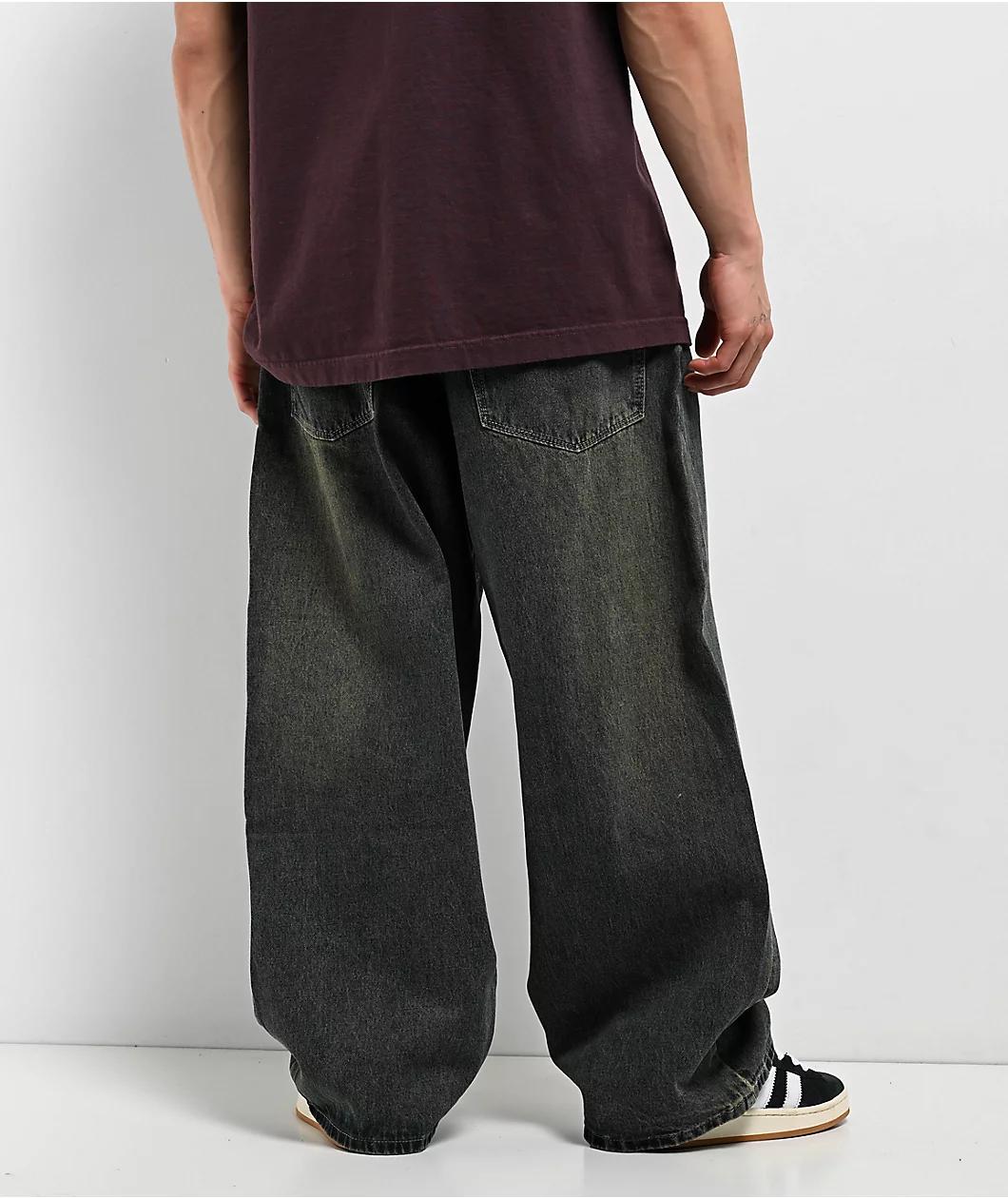 Empyre Dirty Dark Blue Wash Ultra Wide Skate Jeans Product Image