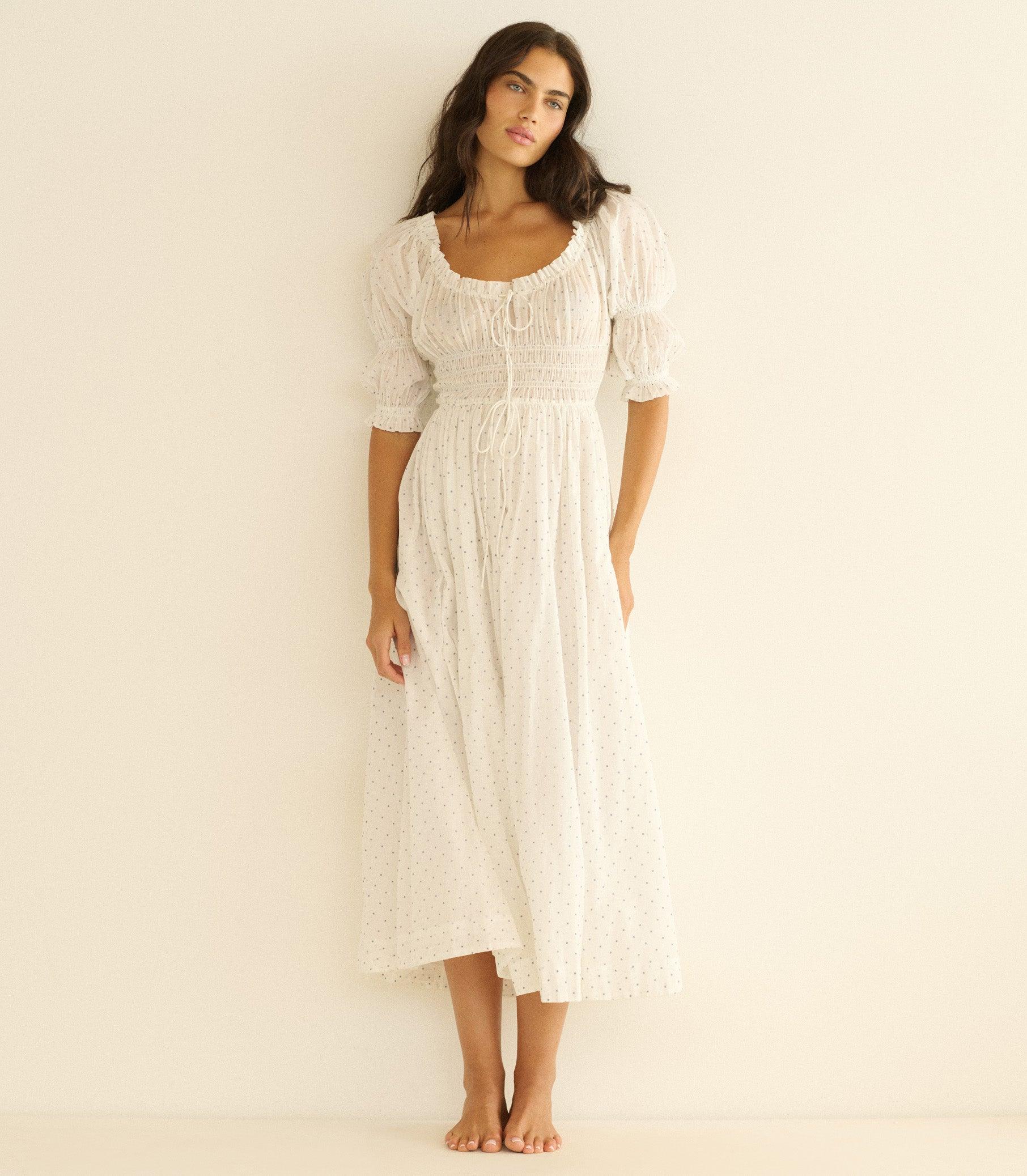 ISCHIA DRESS -- SALT FLOCK DOT Product Image