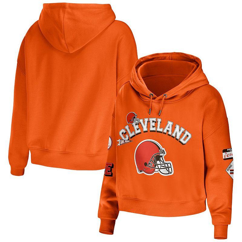 Womens WEAR by Erin Andrews Cleveland Browns Modest Cropped Pullover Hoodie Product Image