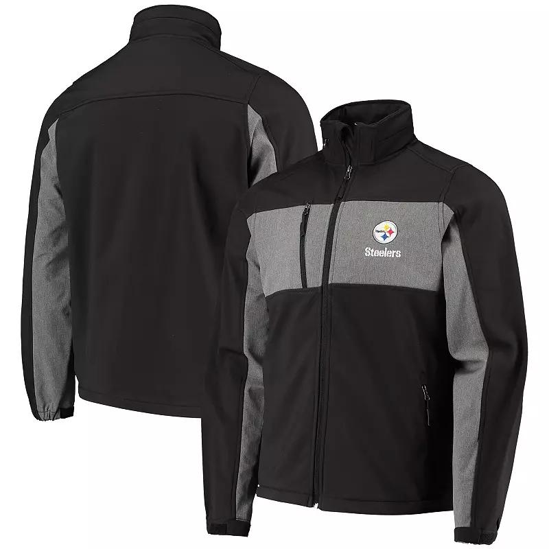 Men's Dunbrooke Black Pittsburgh Steelers Circle Zephyr Softshell Full-Zip Jacket, Size: Small Product Image