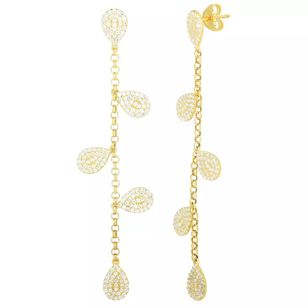 Sunkissed Sterling Cubic Zirconia Open Drop Earrings, Women's, Silver Tone Product Image