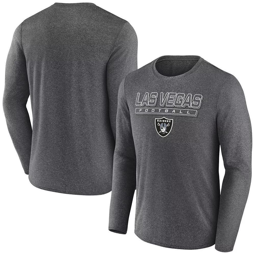 Men's Fanatics  Heather Charcoal Las Vegas Raiders Fundamentals Long Sleeve T-Shirt, Size: Large, Lvr Charco Product Image