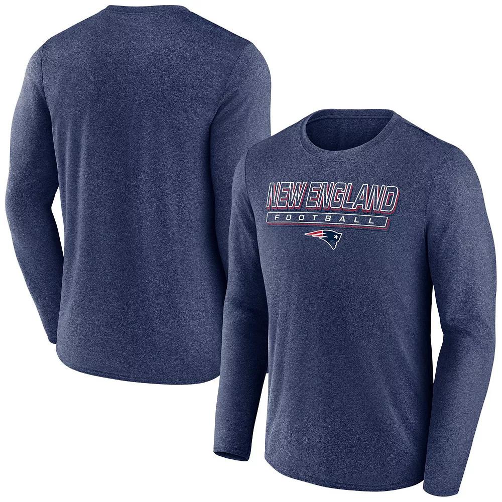 Mens Fanatics Heather New England Patriots Fundamentals Long Sleeve T-Shirt Blue Product Image