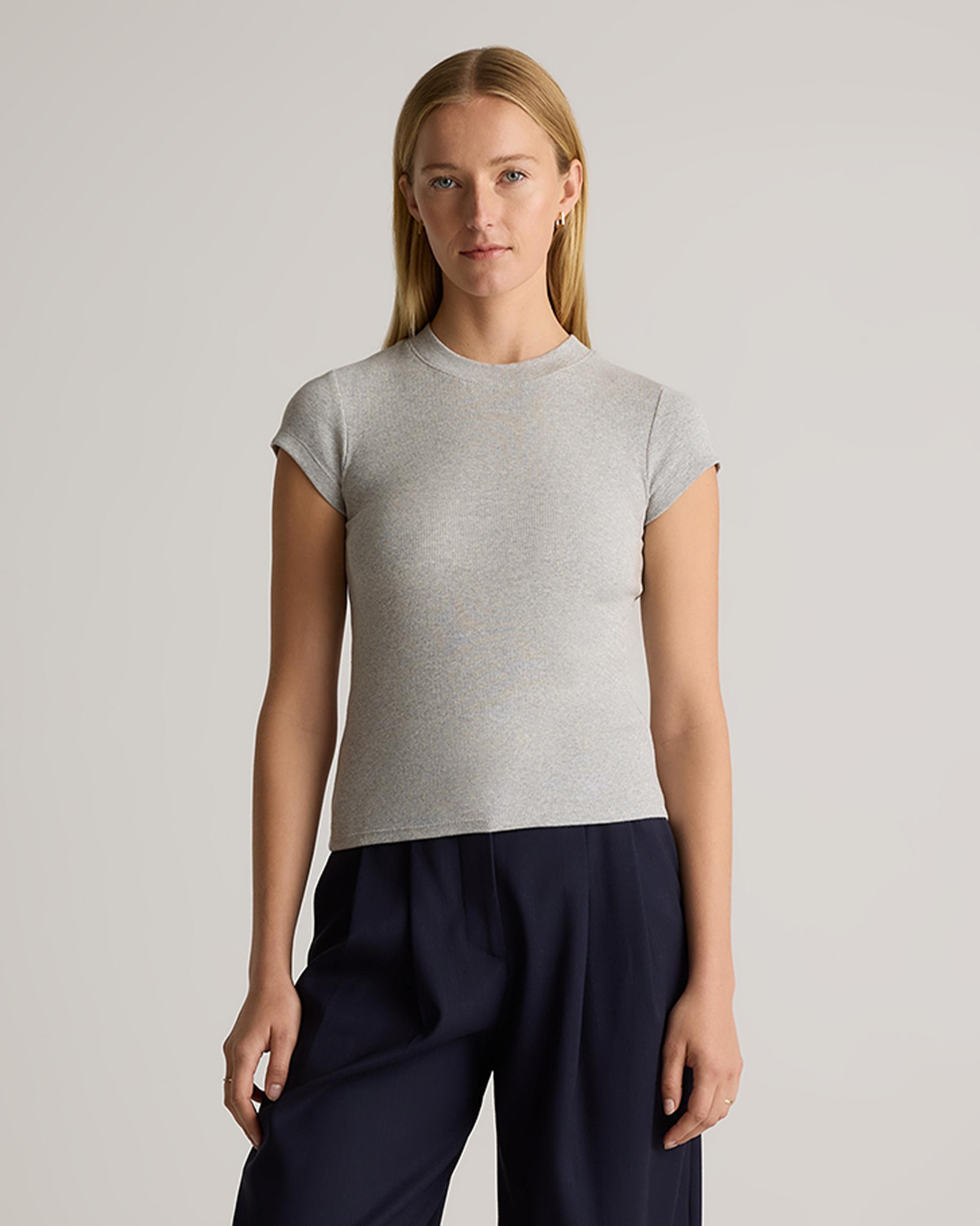Quince | Women's Micro-Rib Crewneck T-Shirt Organic Cotton Product Image