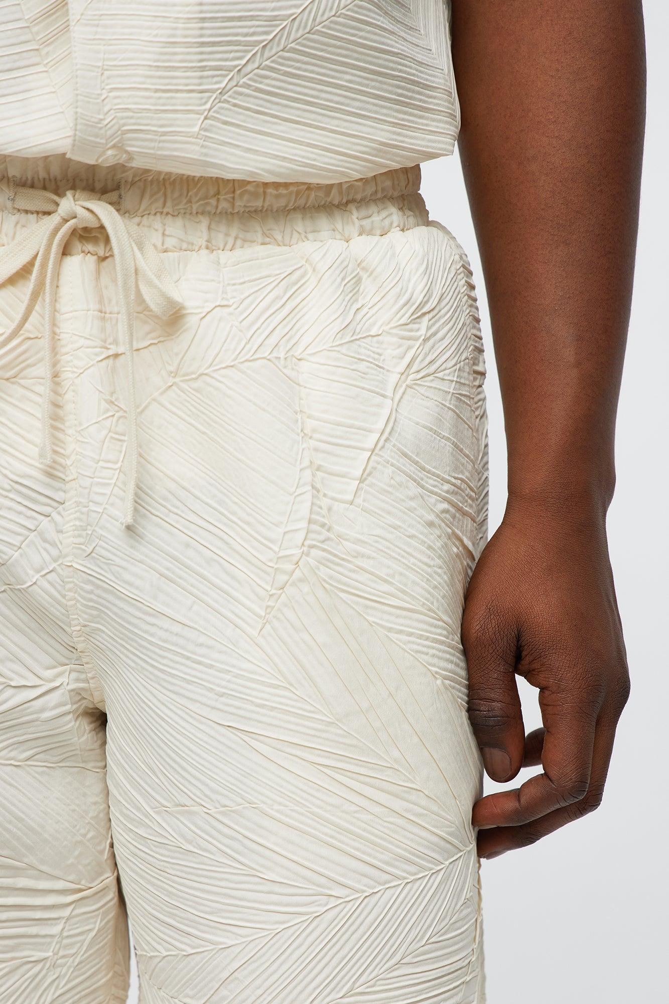 Ponce Textured Relaxed Shorts - Cream Male Product Image