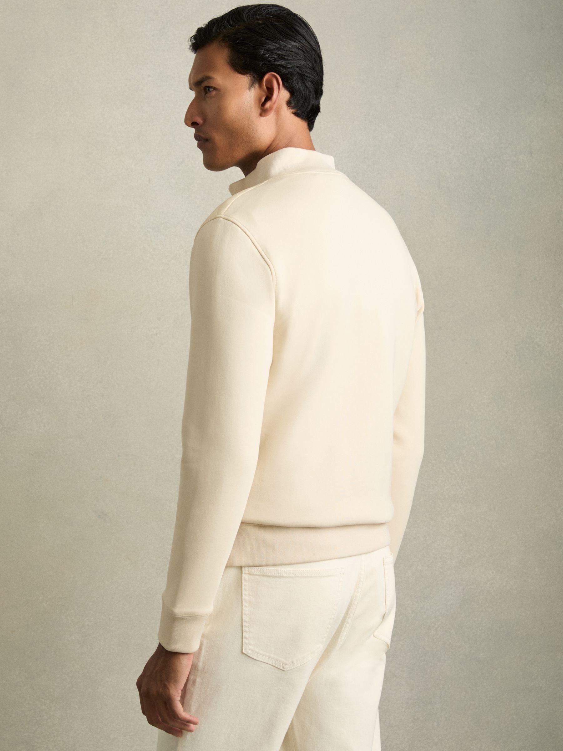 Hybrid Quilt and Knit Zip-Through Jacket in Light Stone Product Image