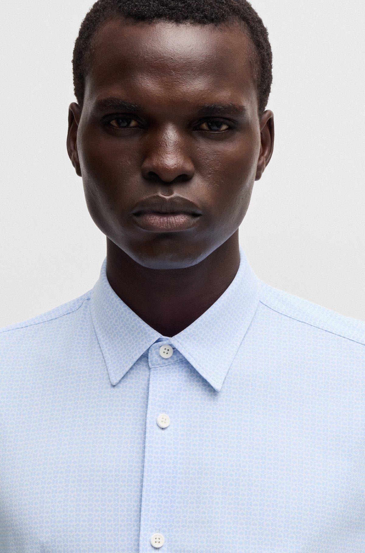 Slim-fit shirt in printed performance-stretch jersey Product Image