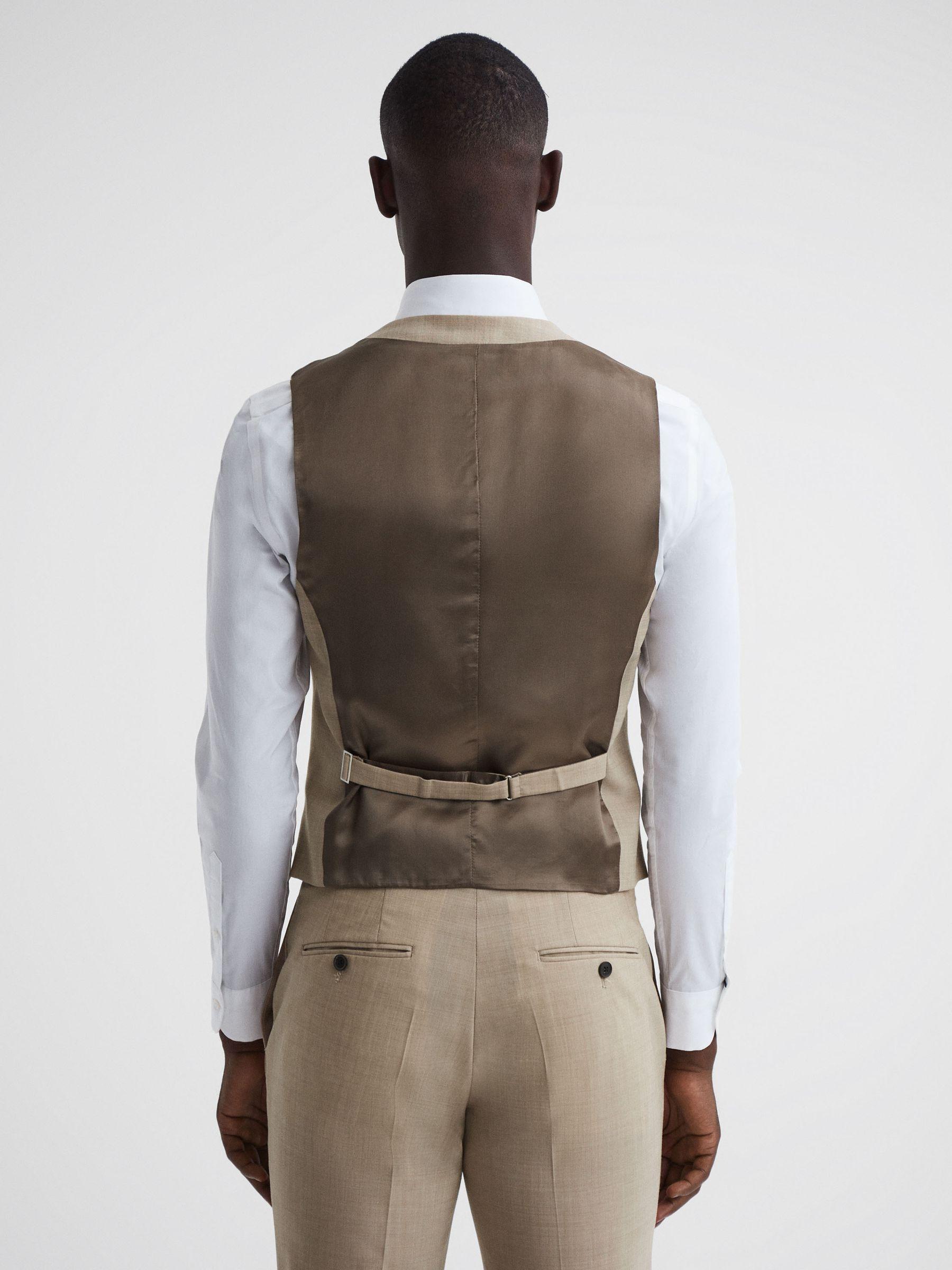 Classic Slim Fit Waistcoat in Oatmeal Product Image