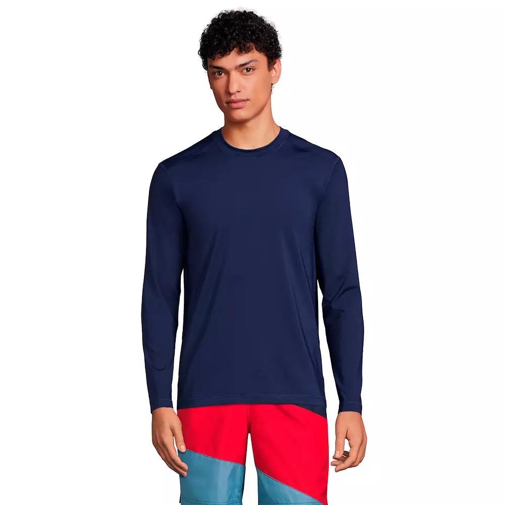 Big & Tall Lands' End SPF Long Sleeve Tee, Men's, Size: Medium Tall, Deep  Blue Product Image